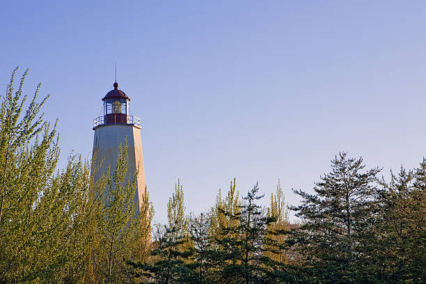 Sandy Hook Lighthouse, at Late Afternoon stock photo