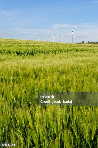 Wind Turbine On Bornholm Island Stock Photo - Download Image Now - Agricultural Machinery, Baltic Countries, Blue