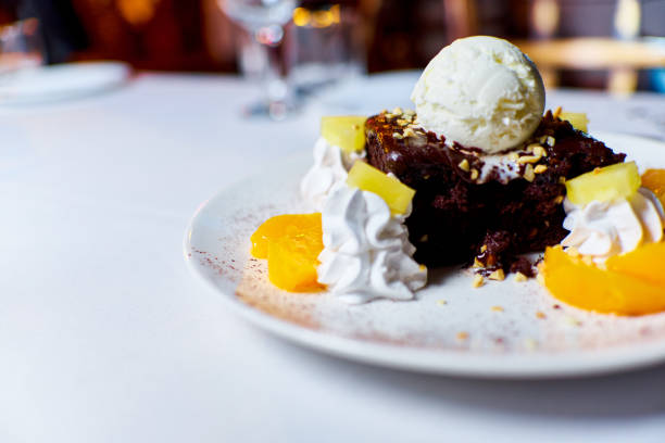 istock dessert with cake and ice cream 1063841424