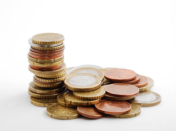 istock Column of coins among specie's pile 106384233