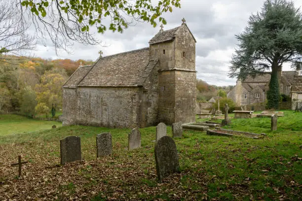Duntisbourne Rouse Church in the Cotswolds, England