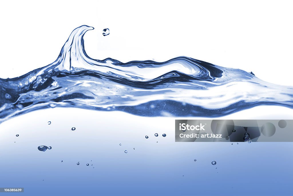 Acqua splash isolato su bianco - Foto stock royalty-free di Acqua