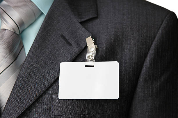istock An office badge clipped to a coat  106386295