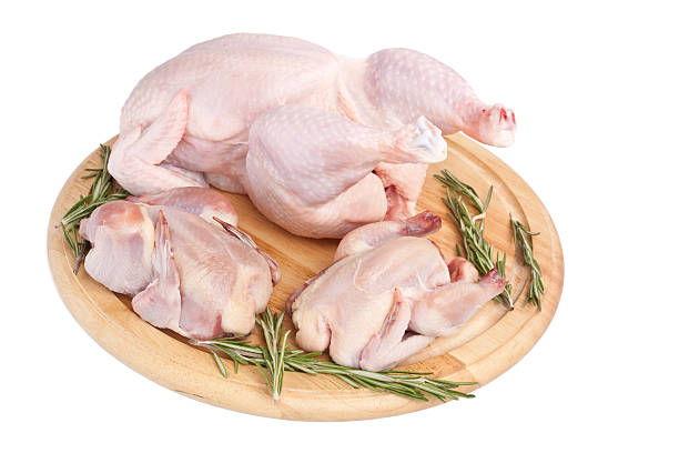 istock raw turkey and chickens on cutting board 106386422