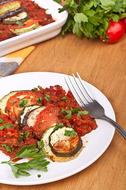 istock baked vegetables with tomato sauce 106386433