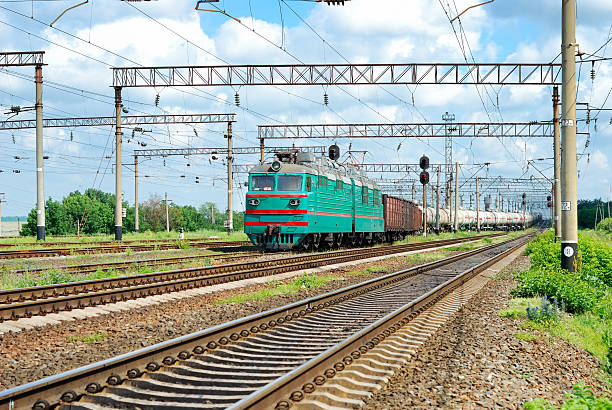 istock Oil transportation in tanks by rail 106386719