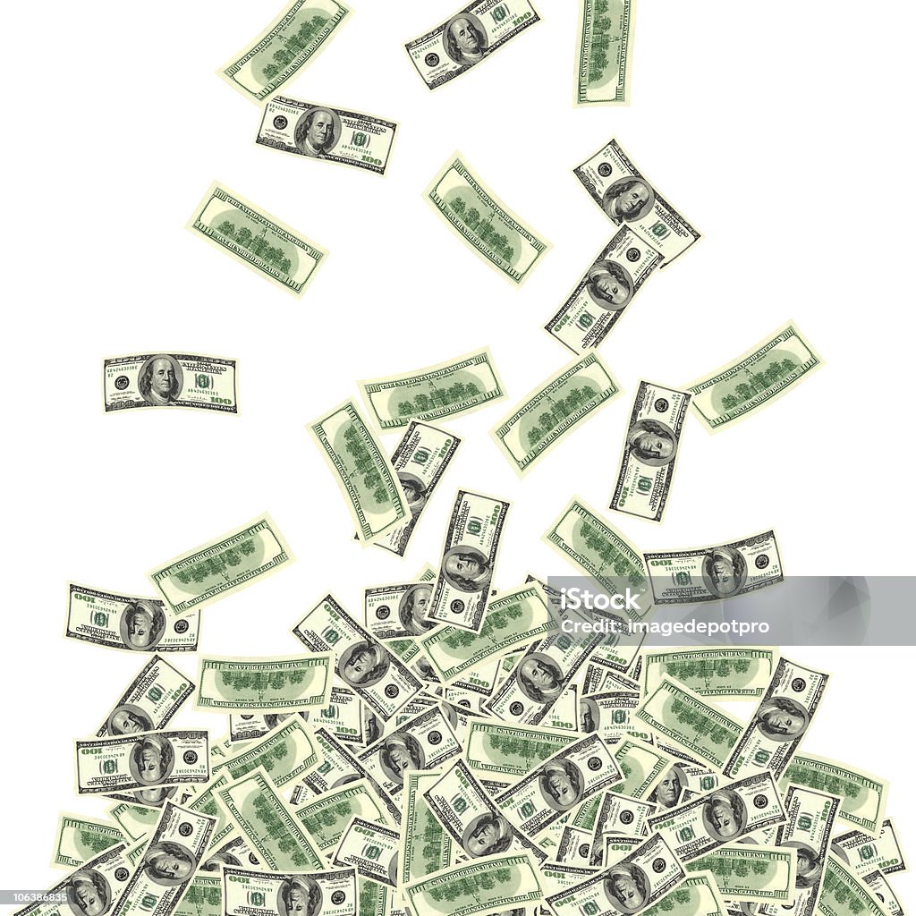 Деньги Падение - Стоковые фото 100 американских долларов роялти-фри