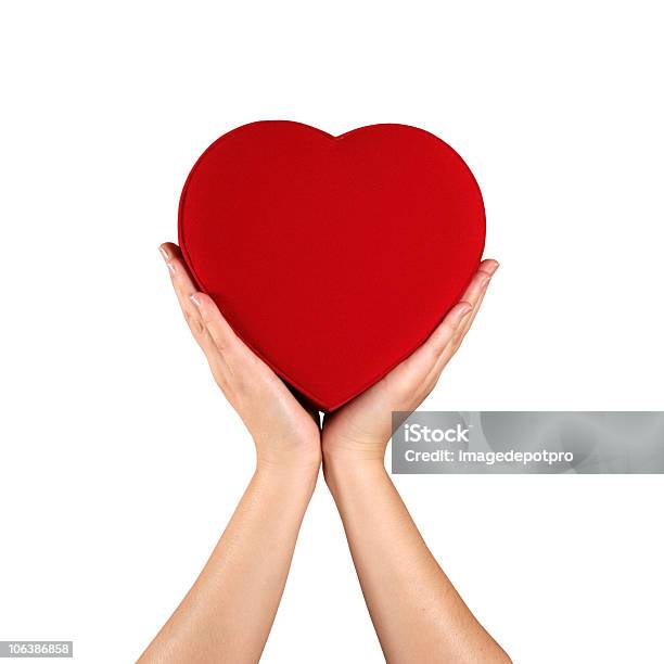 Woman Holding Red Heart Stock Photo - Download Image Now - Adult, Aspirations, Blank