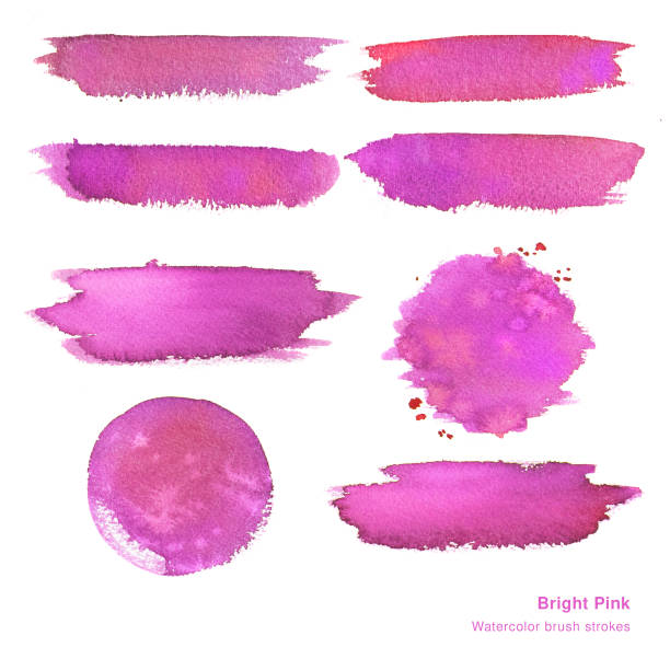 istock Fluid watercolor abstract pink brushstrokes and circles. 1063870106