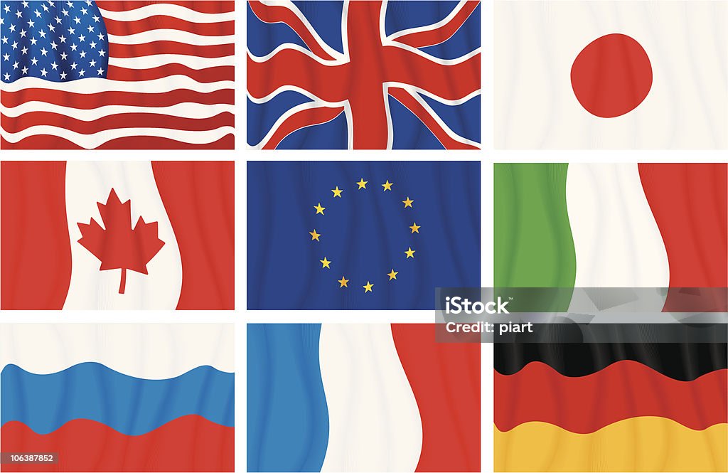 G8 flags  British Culture stock vector