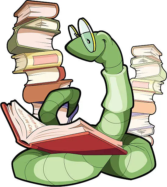 Vector illustration of Bookworm