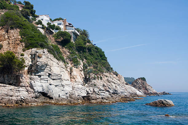 Villas on sea coast stock photo