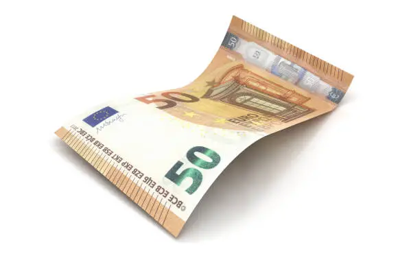 50 EURO Banknote (2015) - 3d visualization of a euro banknote
