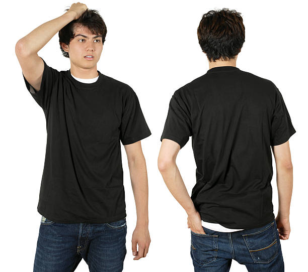istock Male wearing blank black shirt 106388582