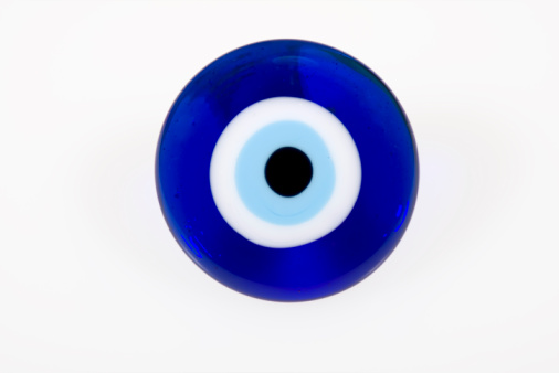 This realistic looking blown glass eyeball was made for a famous London waxworks museum.