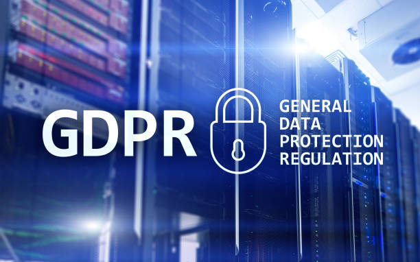 istock GDPR, General data protection regulation compliance. Server room background. 1063886950
