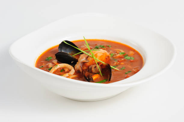 istock Seafood Soup in white dish 1063893360