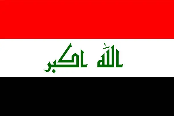 Vector illustration of Flag of Iraq