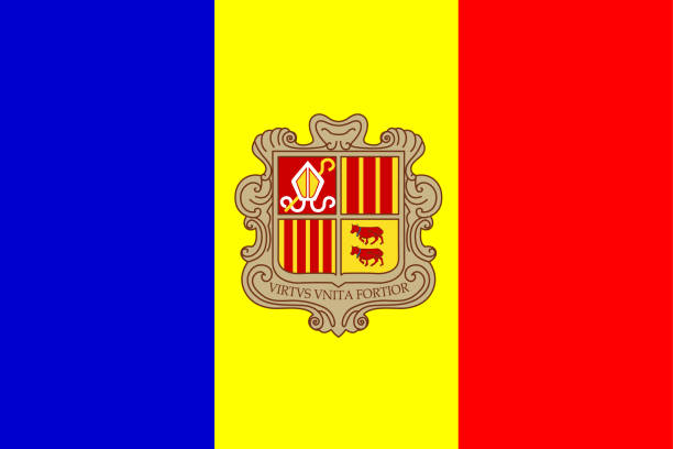Flag of Andorra Flag of Andorra andorra stock illustrations