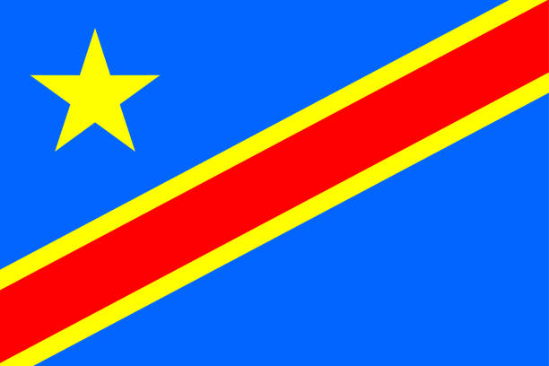 flaga demokratycznej republiki konga - zaire emery stock illustrations
