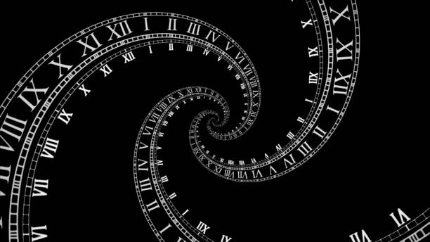 istock Rotating spiral of clock from numbers abstract 3d illustration 1063896920