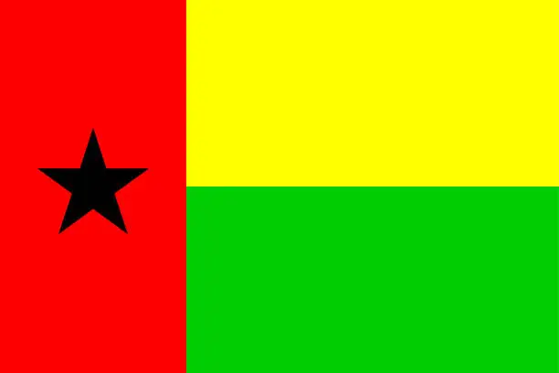 Vector illustration of Flag of Guinea-Bissau