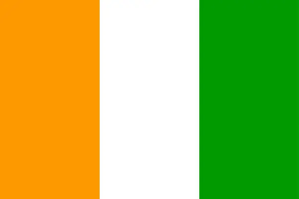 Vector illustration of Flag of Ivory Coast