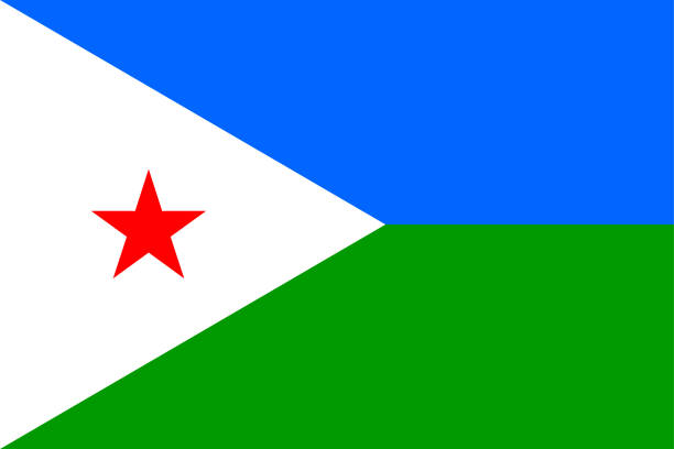 flaga dżibuti - symbol sign vector republic of djibouti stock illustrations