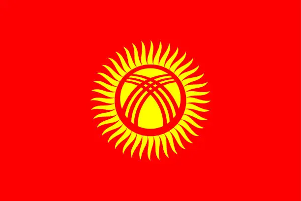 Vector illustration of Flag of Kyrgyzstan