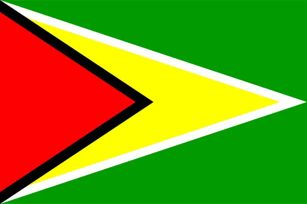 Vector illustration of Flag of Guyana