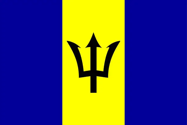 Vector illustration of Flag of Barbados