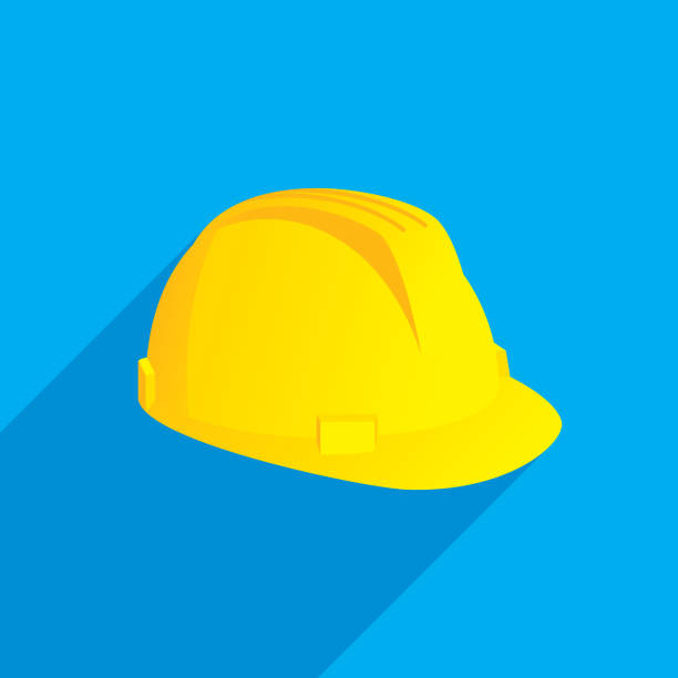 ikona twardego kapelusza płaska - hardhat stock illustrations