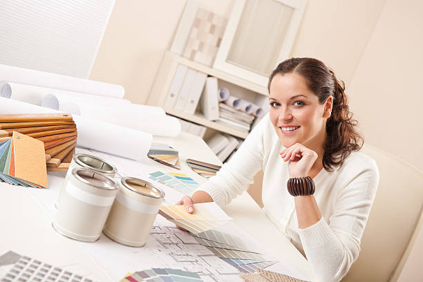 istock Woman at her office doing interior design 106390202