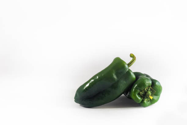 Green poblano peppers stock photo