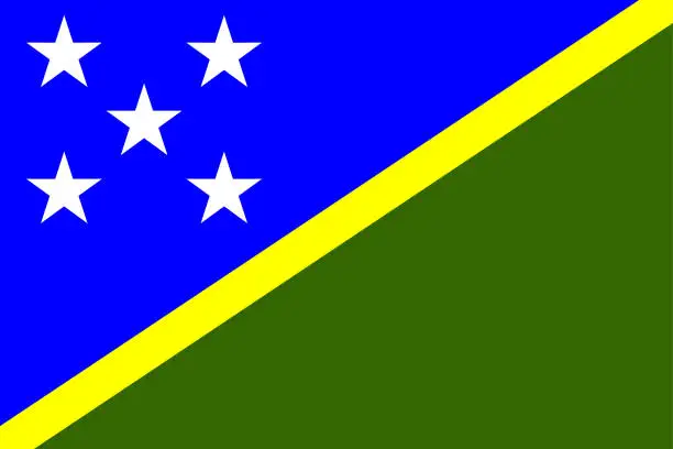 Vector illustration of Flag of Solomon Islands