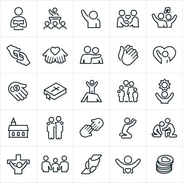 Vector illustration of Worship Icons