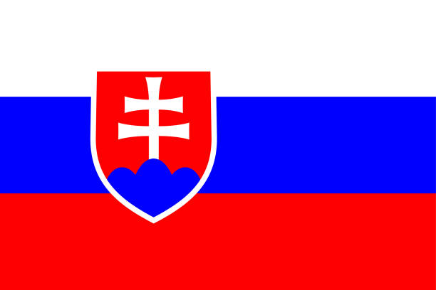 illustrazioni stock, clip art, cartoni animati e icone di tendenza di bandiera della slovacchia - slovak flag