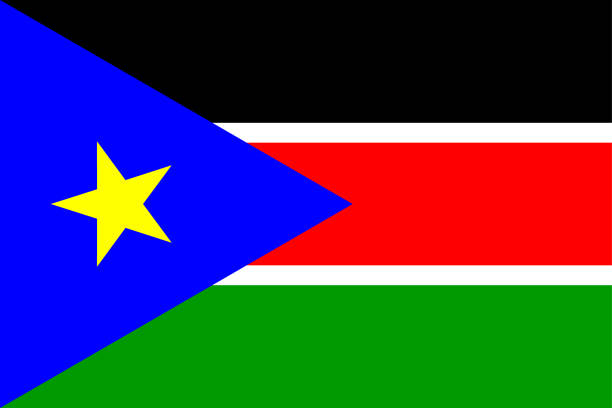 ilustrações, clipart, desenhos animados e ícones de bandeira do sudão do sul - republic of the sudan