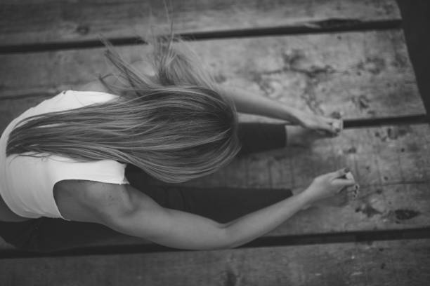 istock Young woman doing yoga 1063903254