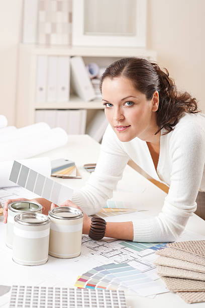 istock Successful interior designer woman at office 106390390