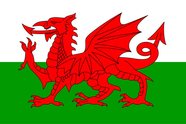 Flag of Wales Flag of Wales welsh flag stock illustrations