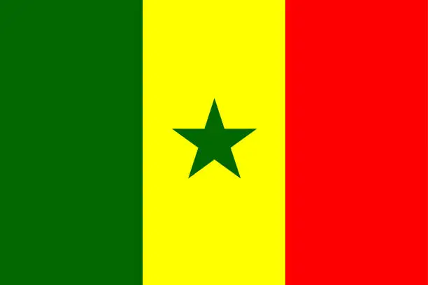 Vector illustration of Flag of Senegal