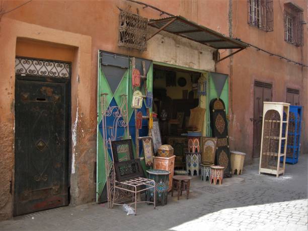 istock Streetview: Store in a Marrakesh street in Morocco 1063907188