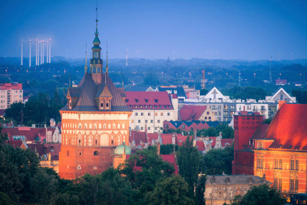 istock Panorama of Gdansk at night 1063909958