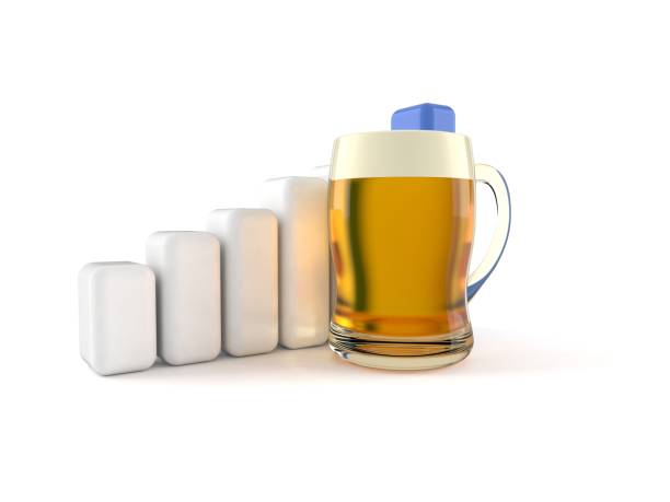 Glass of beer with chart