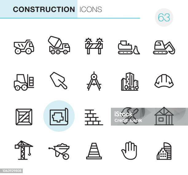 Construction Pixel Perfect Icons Stock Illustration - Download Image Now - Icon Symbol, Construction Industry, Construction Site