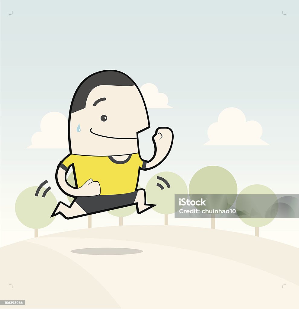 Deportista corriendo activo - arte vectorial de Actividad libre de derechos