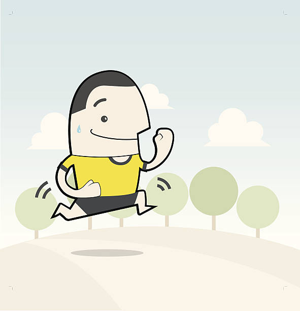 Active Guy Running vector art illustration