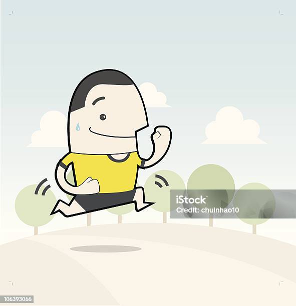 Active Guy Running Stock Illustration - Download Image Now - Active Lifestyle, Activity, Adult