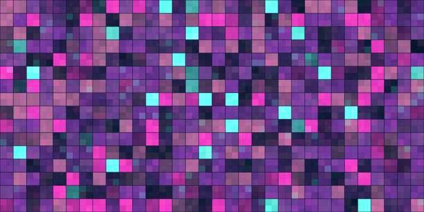 istock Purple Lilac Tiling Colored Squares. Colorful mosaic texture. Bright filling geometric backdrop. Seamless Backgrounds. 1063936702